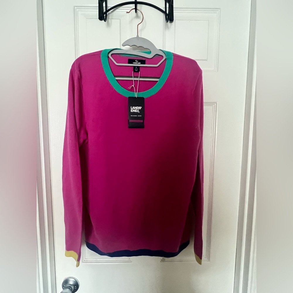 NWT LANDS END Women's Cashmere Sweater - Picture 6 of 6
